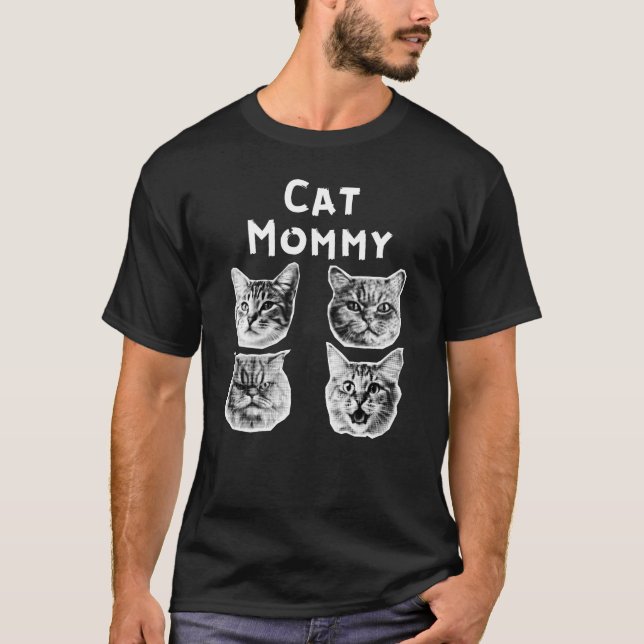 Cat Mummy Retro T-Shirt (Front)