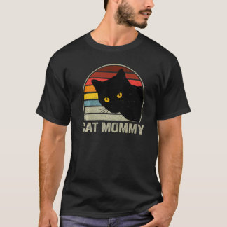 Cat Mummy Vintage 80s Style Cat Retro For Women Ca T-Shirt