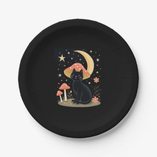 Cat Mushroom Hat Cottagecore Kitten Kitty Women Gi Paper Plate