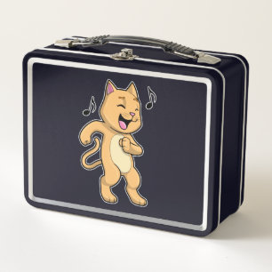 Cat Music Dance Metal Lunch Box