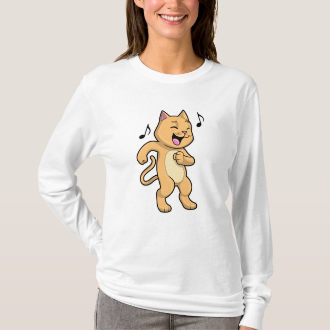 Cat Music Dance T-Shirt (Front)
