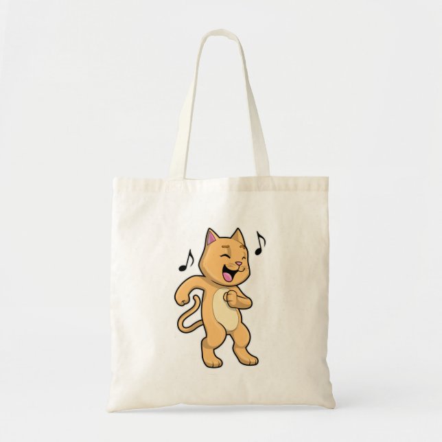 Cat Music Dance Tote Bag (Front)