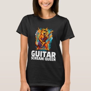 Cat Music Guitar Riff Rock Guitar Scream Queen Fun T-Shirt