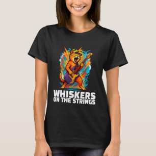 Cat Music Guitar Riff Rock Whiskers On The String T-Shirt