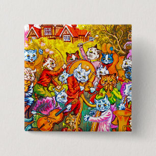 Cat Musical Band 15 Cm Square Badge