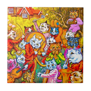 Cat Musical Band Ceramic Tile