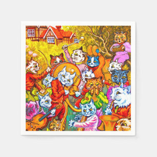 Cat Musical Band Napkin