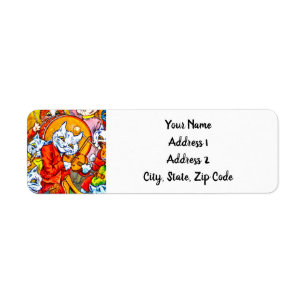 Cat Musical Band Return Address Label