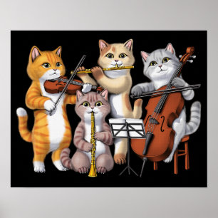 Cat Musicians Poster
