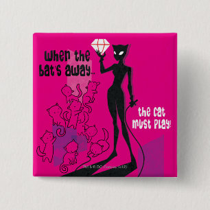 Cat Must Play 15 Cm Square Badge