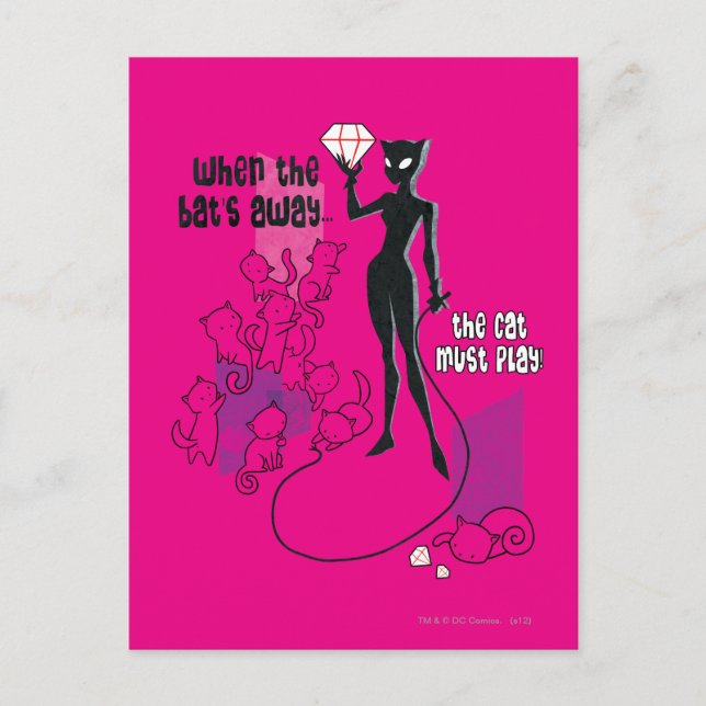 Cat Must Play Postcard (Front)