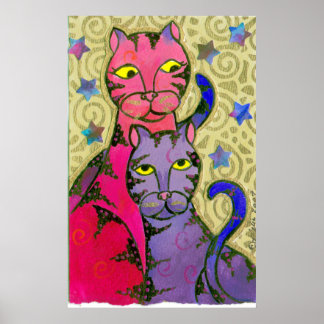 Cat N Stars Poster