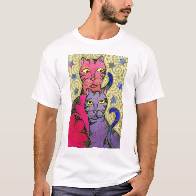 Cat N Stars T-Shirt (Front)