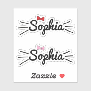 Cat Name Sticker   Name Sticker For Kids Sticker 