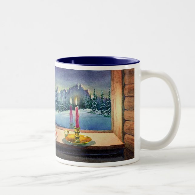 CAT NAP by SHARON SHARPE Two-Tone Coffee Mug (Right)