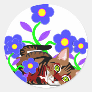 Cat Nap Classic Round Sticker