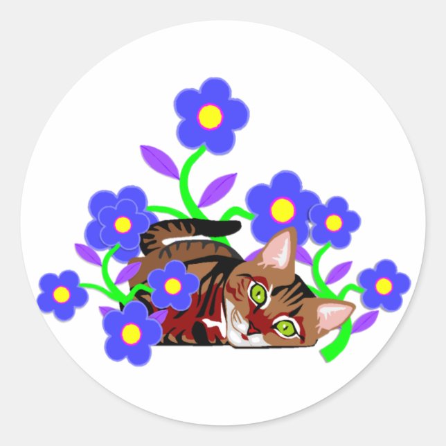 Cat Nap Classic Round Sticker (Front)