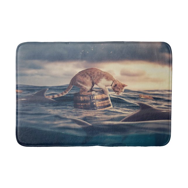 Cat Nap Dream or Nightmare Bath Mat (Front)