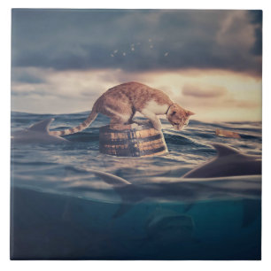 Cat Nap Dream or Nightmare Ceramic Tile