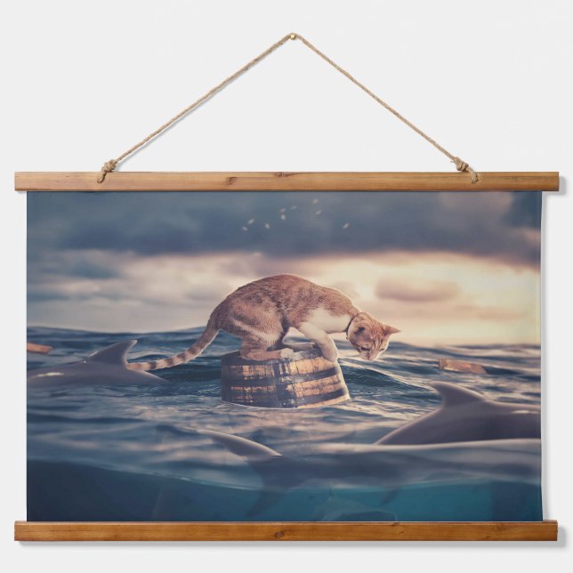 Cat Nap Dream or Nightmare Hanging Tapestry (Front)