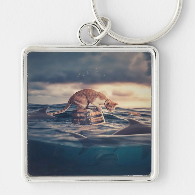 Cat Nap Dream or Nightmare Key Ring (Front)