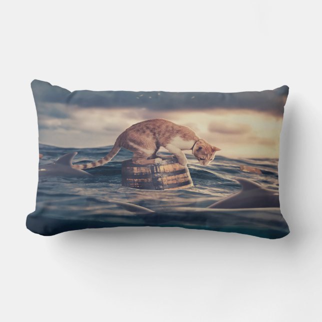 Cat Nap Dream or Nightmare Lumbar Cushion (Front)