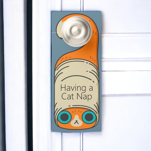 Cat Nap or Add Your Own Text Door Hanger (Cat Nap or Add Your Own Text door hanger sign from Ricaso )