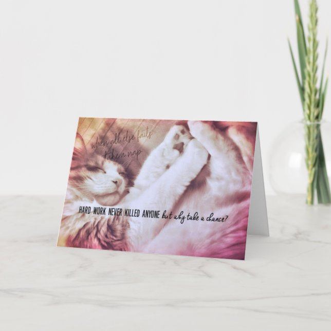 CAT NAPPIN' Greeting Card (Front)
