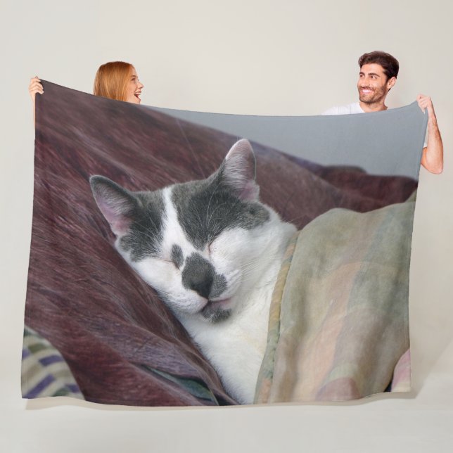 Cat Napping Fleece Blanket (In Situ)