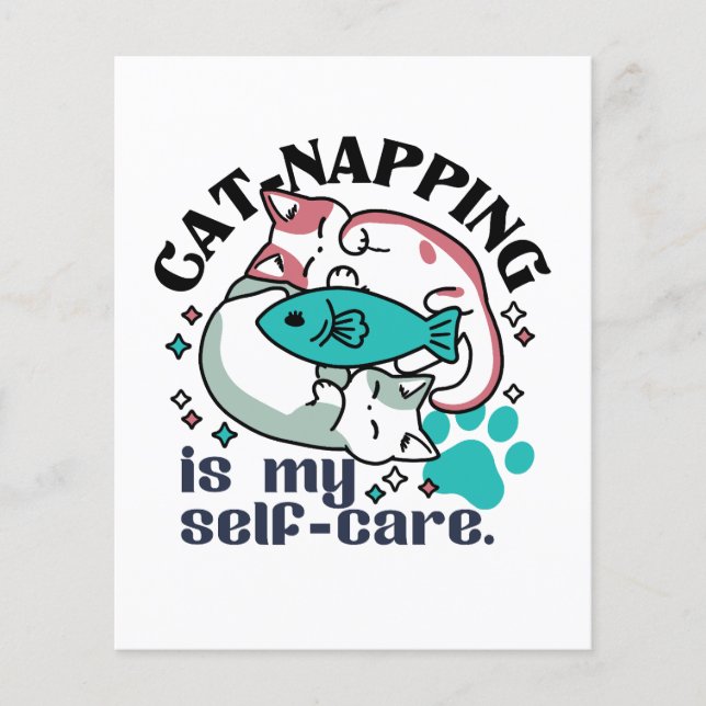 Cat-Napping Is My Self-Care: Cute Sleepy Cats Flyer (Front)