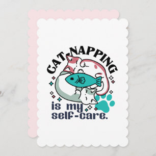 Cat-Napping Is My Self-Care: Cute Sleepy Cats Holiday Card