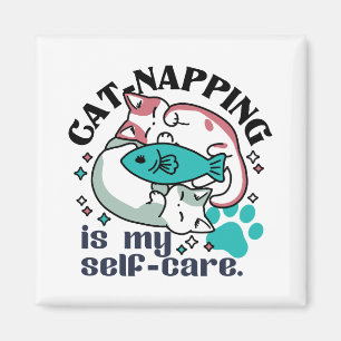 Cat-Napping Is My Self-Care: Cute Sleepy Cats Magnet