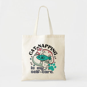 Cat-Napping Is My Self-Care: Cute Sleepy Cats Tote Bag