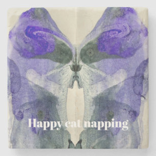 Cat napping  stone coaster
