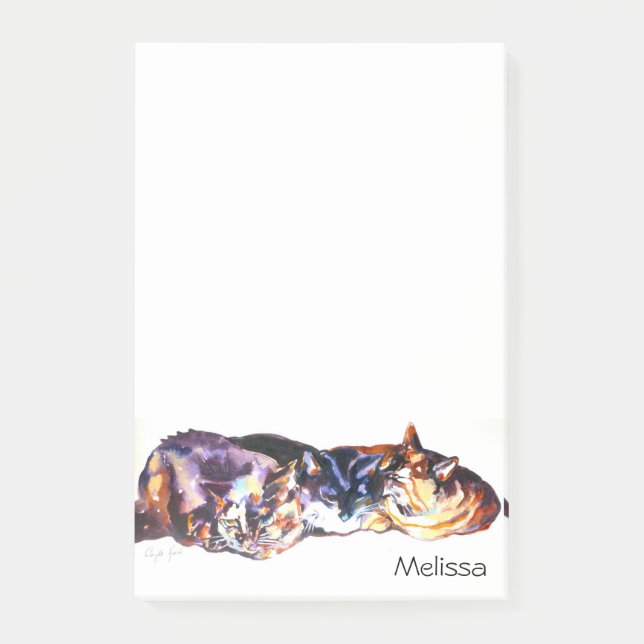 "Cat Napping Trio" Print Post-it Notes (Front)