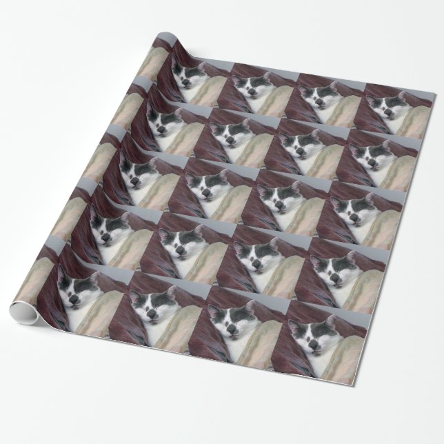 Cat Napping Wrapping Paper (Unrolled)