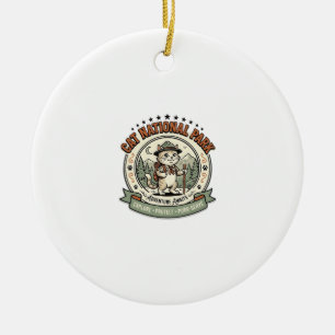 Cat National Park Cat National Park Poster Cat Vin Ceramic Ornament
