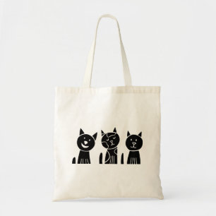 cat, nature, drawing tote bag