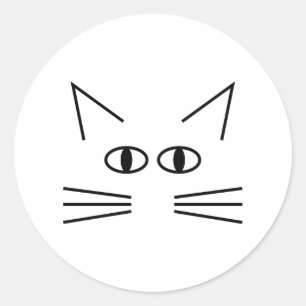 Cat neb contour classic round sticker
