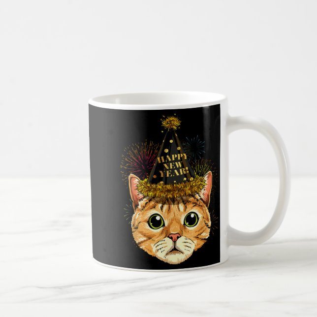 Cat New Year Shirt 2024 Happy New Years Eve Nye Fi Coffee Mug (Right)