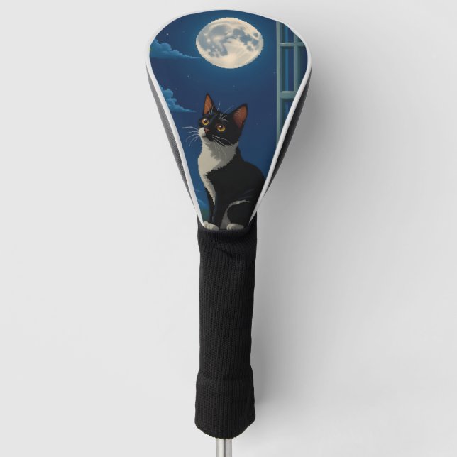 Cat Night & Day Golf Head Cover (Front)
