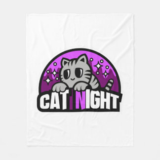 Cat night fleece blanket