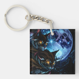 Cat Night Key Ring