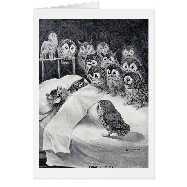 Cat Nightmare Owl Bird, Louis Wain (Front)