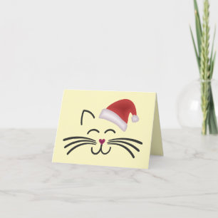 cat Nikolaus Mütze Cat Santa Hat Card