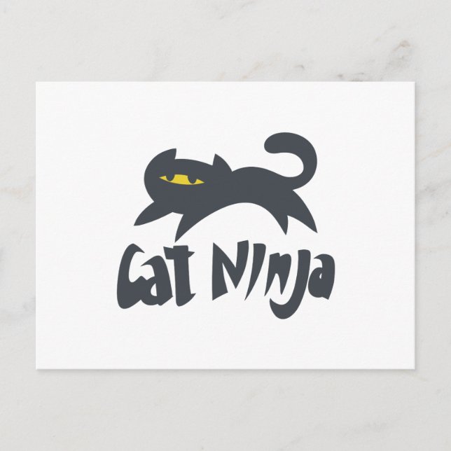 Cat ninja - Choose background colour Postcard (Front)