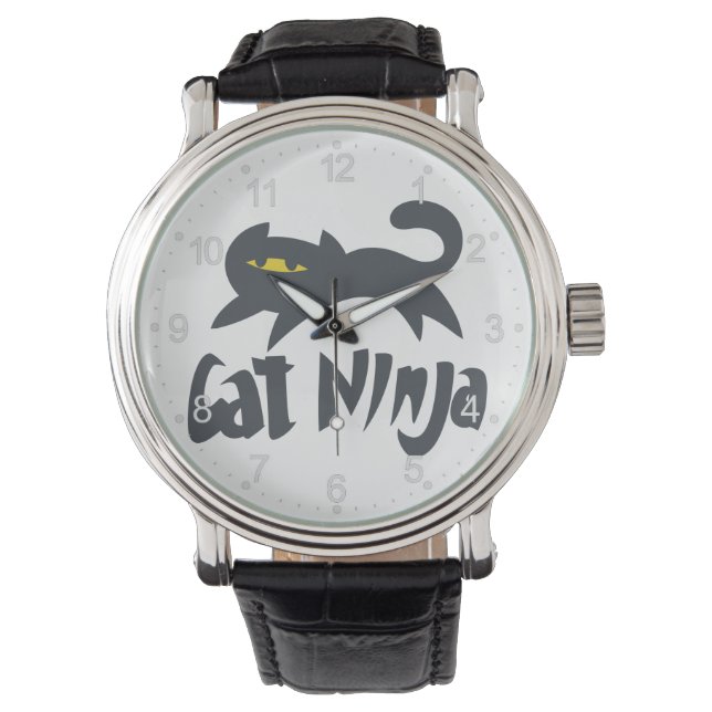 Cat ninja - Choose background colour Watch (Front)