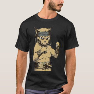 Cat Ninja Fighter Cat Practice Karate T-Shirt