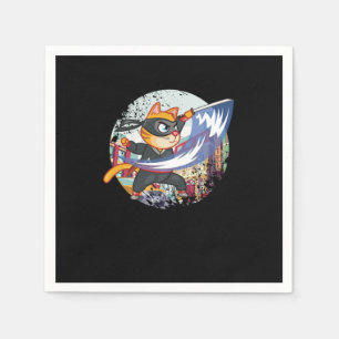Cat Ninja Manga Anime Japanese Manga Fans Gift Napkin