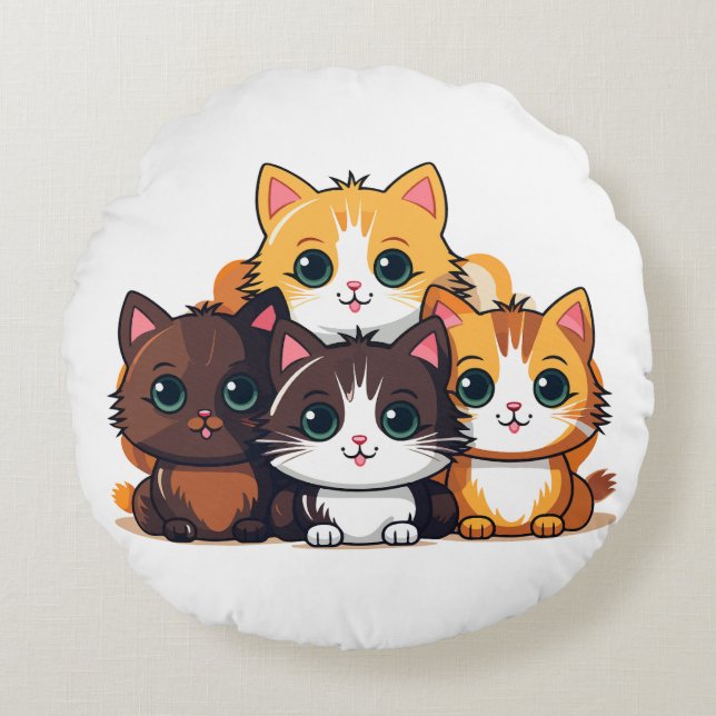 Cat Nip Round Cushion (Front)